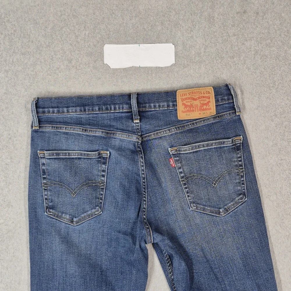 Levi's 511 Men Jeans 34X30 Blue Denim Slim Fit 28